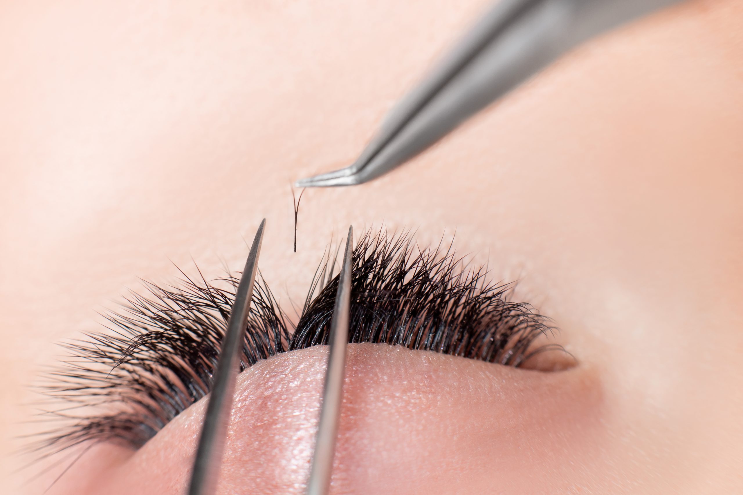 Macro,Photo,Woman,With,Long,Lashes,In,Beauty,Salon.,Concept